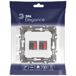 Розетка ЭРА Elegance 14-3112-01М аудио двойная, белый матовый