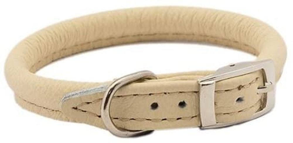 Ошейник (Zoo-M) &quot;Cord&quot; 6мм*25-29см круглый, кожа, бежевый