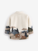 Рубашка из флиса для мальчика Next 562-372, Молочный, Коричневый