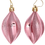 Ёлочные игрушки «Таинственное очарование» Капля 8 см (набор 2шт), розовое золото