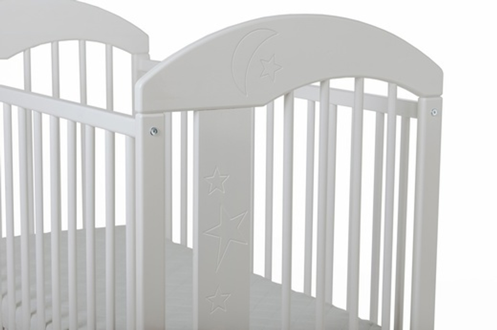 Кровать детская "Луна" Поперечный маятник Белый Арт. ДМ 01.01