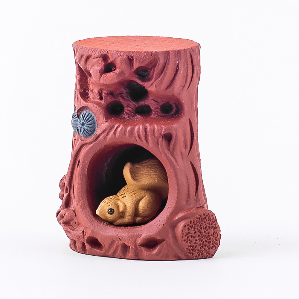 316026 Фигурка "Пенёк - подставка под крышку", глина