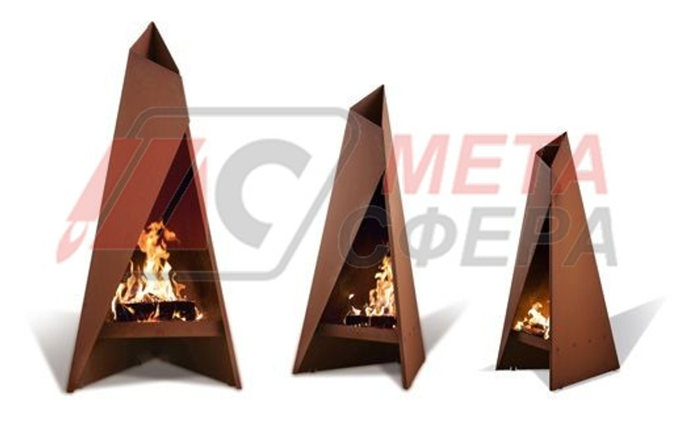 Уличный камин Пирамида
