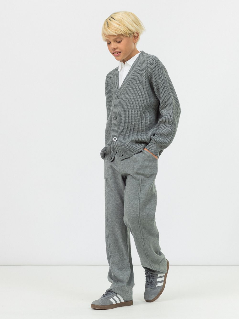 Кардиган для мальчик на пуговицах AT891-M серый