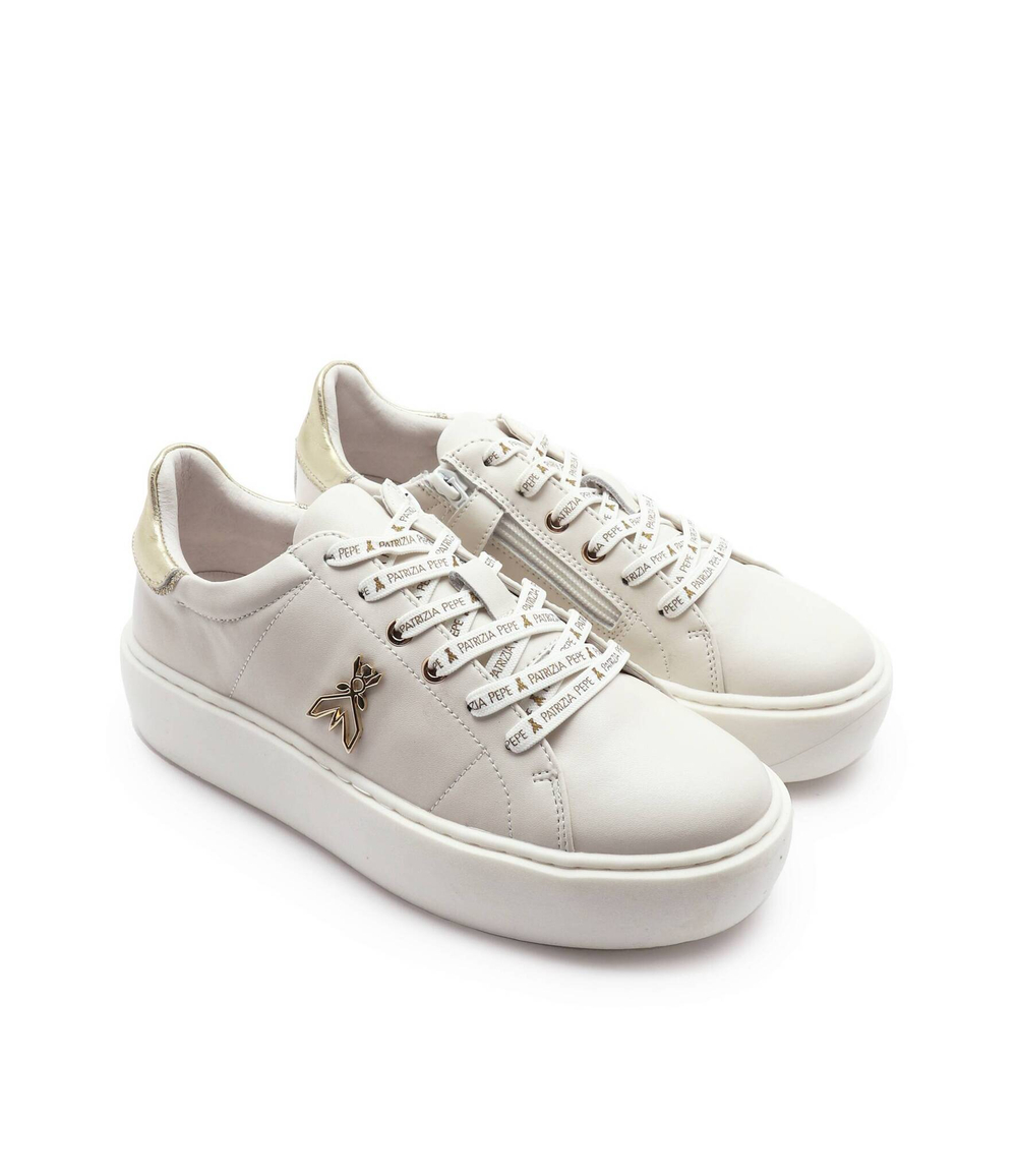 Кожаные кроссовки Patrizia Pepe - кремовый(PPJ201)