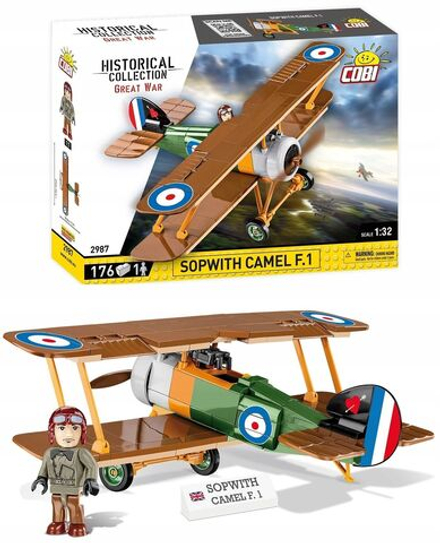 Конструктор пластиковый Cobi Sopwith Camel F.1 - Истребитель - 176эл. - Коби 2987