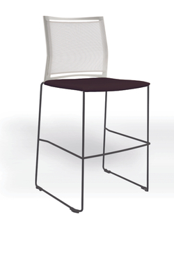 Web стул на полозьях кухонный/барный со спинкой-сеткой