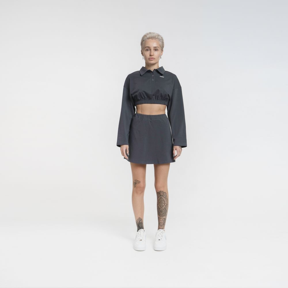 Купить Комплект Dissident Юбка и Кроп-Поло Logo Серые Комплект Dissident Юбка и Кроп-Поло Logo Серые