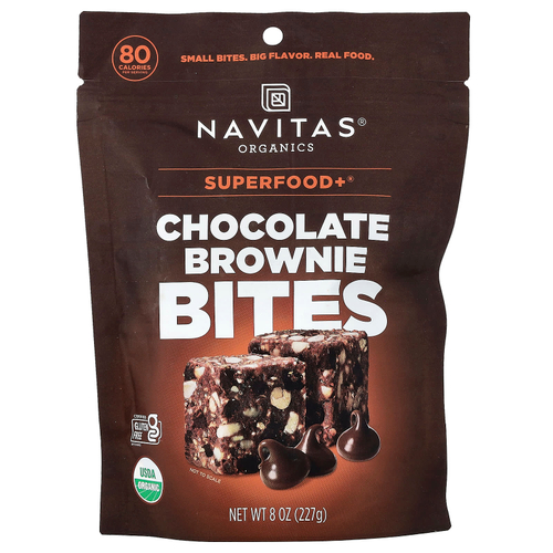 Navitas Organics, Superfood+®, шоколадные батончики, 227 г (8 унций)