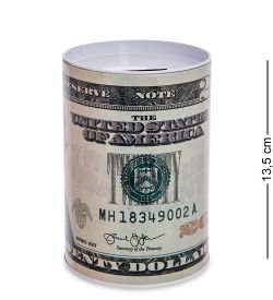 BX-221/3 Металлическая копилка «20 Долларов» 13,5см