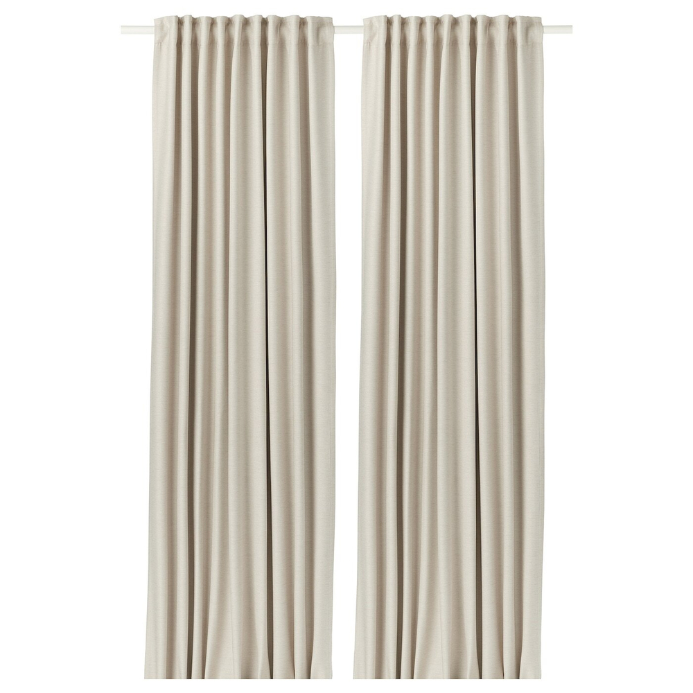 IKEA VILBORG  (ИКЕА ВИЛБОРГ)  -  Шторы, 1 пара, на ленте/бежевые, 145x300 см