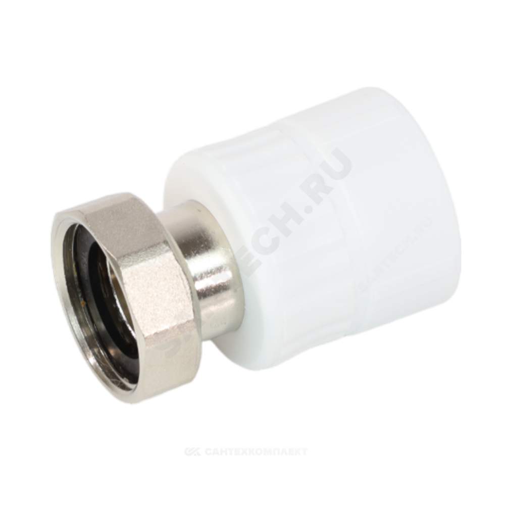 Муфта PP-R комбинированная белая Дн 25х3/4" с накидной гайкой VALFEX 10139025