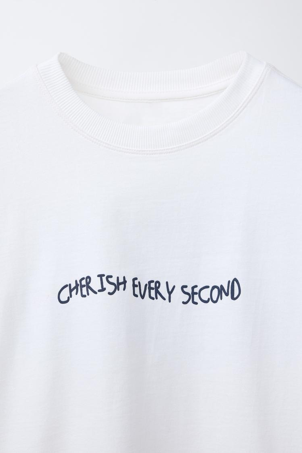 ZARA ФУТБОЛКА С НАДПИСЬЮ, БЕЛЫЙ