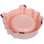 Миска пластиковая с металлической чашкой «Колор-Лягушка» 20*5см цвет нежно-розовый/250мл