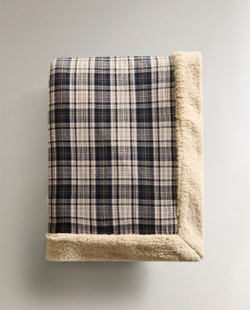 Zara Home - Плед с эффектом меха, синий, 140x190 см