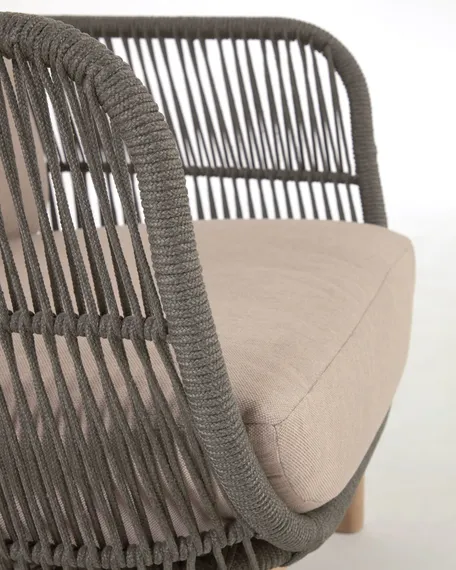 Уличное кресло Catalina, зеленый корд, массив акации