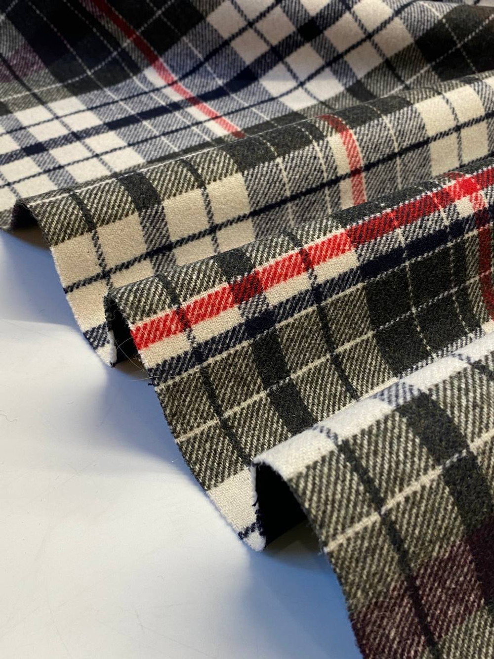 Шерсть пальтовая на дублеринеTommy Hilfiger в разноцветную клетку