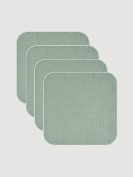 Сет из 4х муслиновых салфеток Mjölk Mist Green