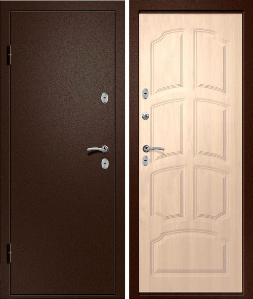 Входная дверь Ретвизан ТРИЕРА-21 Медь антик - Дуб белёный