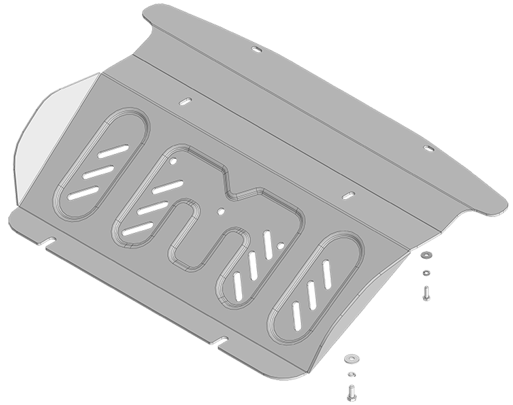 Защита алюминиевая 4 мм радиатора для JAC T8 (только с защитой двигателя) Motodor.348301