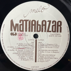 Винтажная виниловая пластинка LP Матиа Базар Matiabazar Melo (Italy 1987)