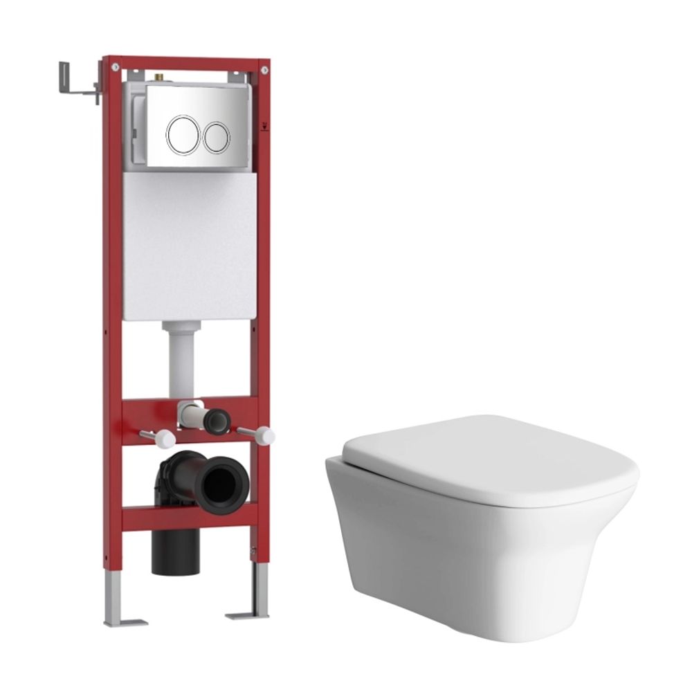 Комплект WAVE "Система инсталляции МЕХАНИКА 380+унитаз "STONE"+круглая кнопка W3 хром"