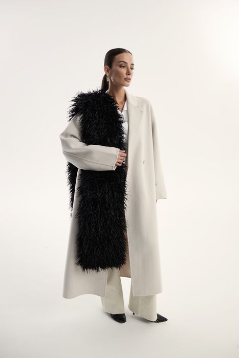 Шарф меховое боа черный