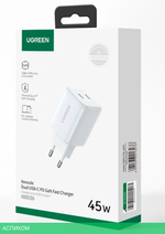 Сетевое зарядное устройство Ugreen CD294 White (15327)
