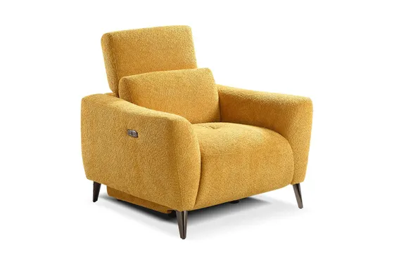 Кресло-реклайнер с электроприводом Jasper, желтое