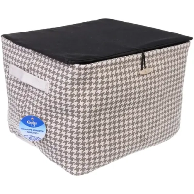 Короб для хранения с крышкой «ЭЛИНТ», цвет пастельно серый, 30*25*21см (лейбл Селфи)