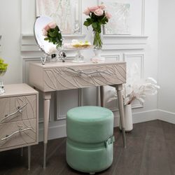 Консоль Арт Колор leaves Стайл Сильвер Серый Агат