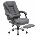 Кресло офисное CROMEX (КРОМЕКС) "Chill MS-005", с функцией вибромассажа, подножка, ткань, серое, 532959