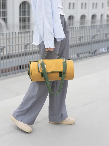 Плед для пикника и отдыха на пляже smart picnic, горчичный