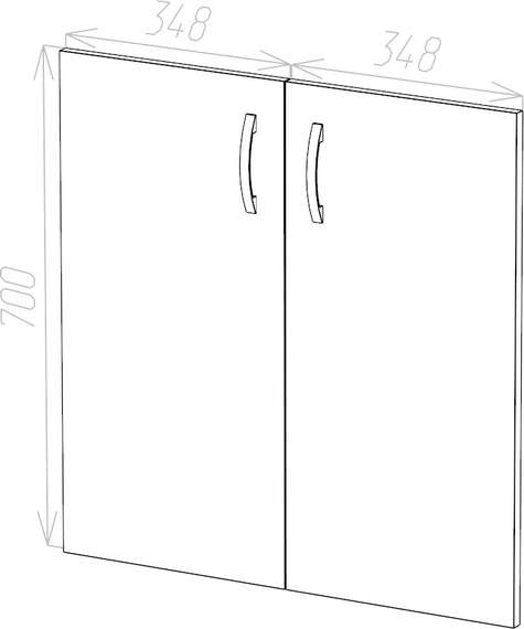 Двери низкие Стандарт Pro белый из ЛДСП