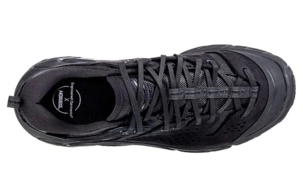 HOKA ONE ONE ultra low eg fabric synthetic leather professional off-road shock absorption non-slip wear-resistant breathable low-top running shoes men's black