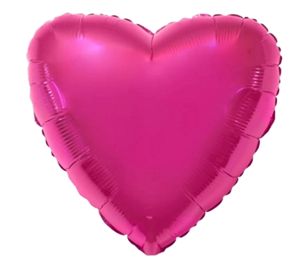 Шар (45 см) сердце, ярко-розовый