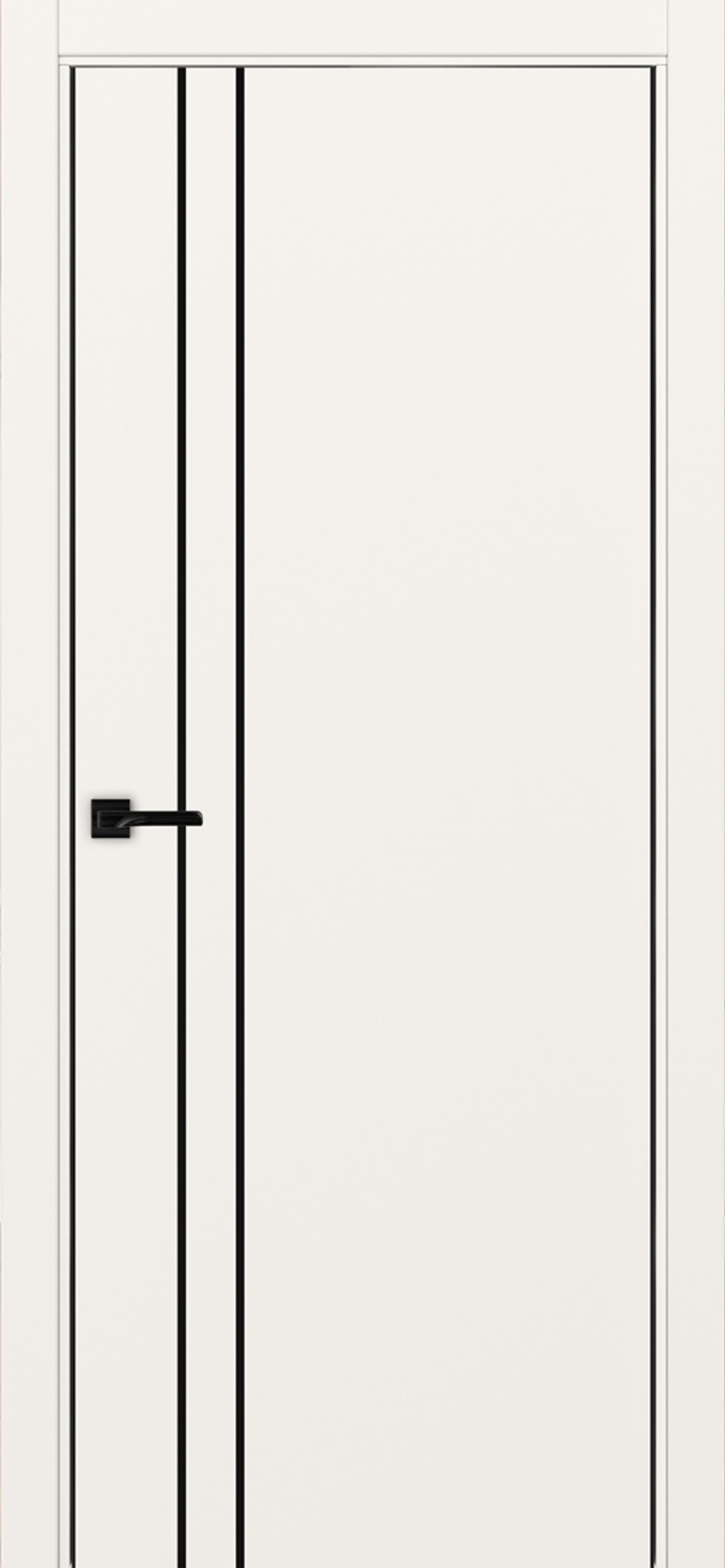 Межкомнатная дверь Optima Porte НЕАПОЛЬ 205 Молдинг SB (чёрный), Алюминиевая кромка SB (матовый чёрный) с 2-х сторон