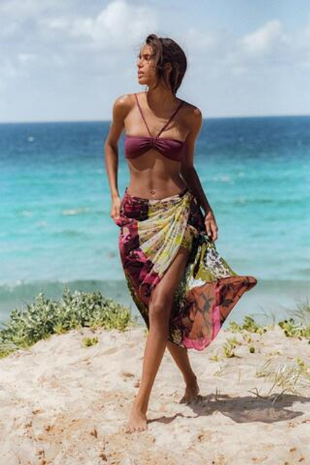 ZARA ЮБКА-ПАРЕО С ДРАПИРОВКОЙ И ПРИНТОМ, РАЗНОЦВЕТНЫЙ