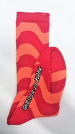 Красные гольфы в неоновую полоску (Размер: S-M-L) (Цвет: красный)