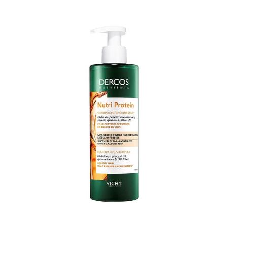 Vichy Dercos Nutrients Nutri Protein Восстанавливающий шампунь для секущихся и поврежденных волос, 250 мл