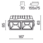 Встраиваемый светильник Technical DL043-02-15W3K-D-SQ-W
