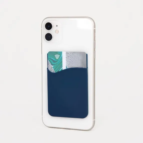 Картхолдер на телефон, силикон, цвет синий