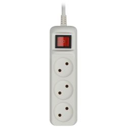 Удлинитель электрический ЭРА U-3s-5m-2x1 без заземления c выключателем 3 розетки 5м ПВС 2x1мм2 10А