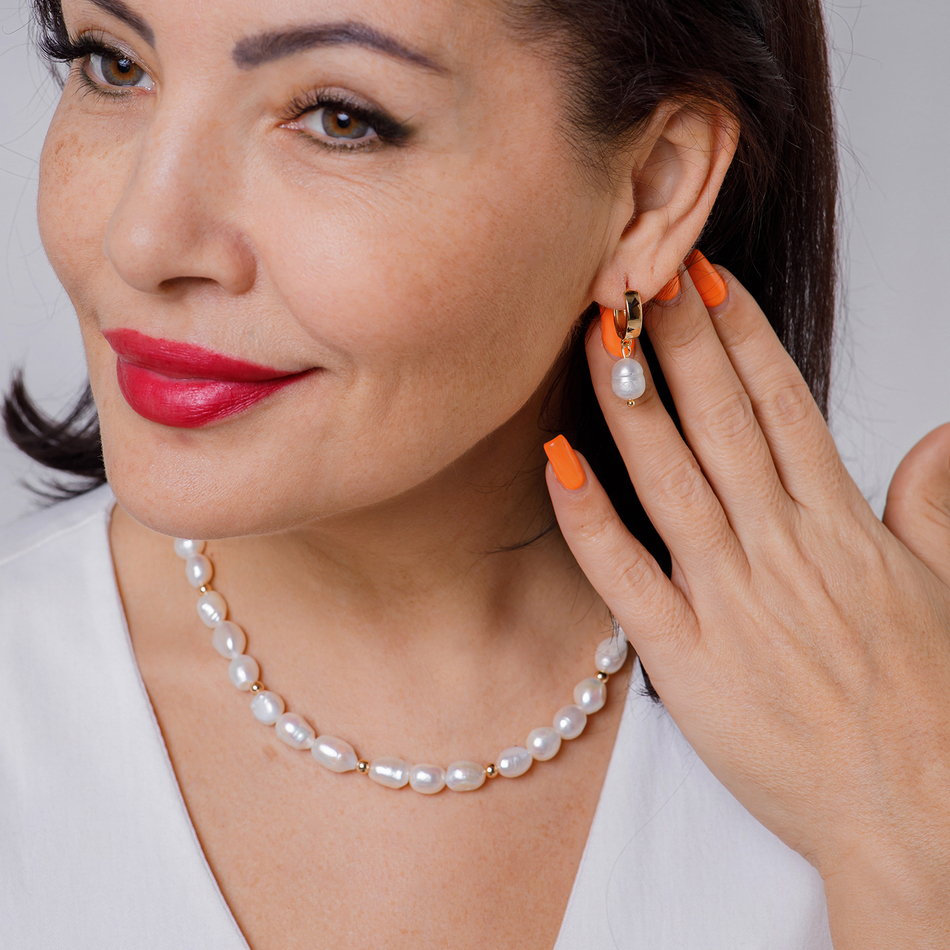 Колье Fiore Luna String of Pearls Сarabiner BL4508 G
