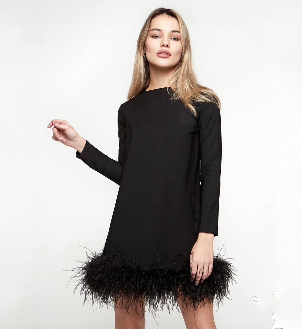 Платье с перьями страуса база