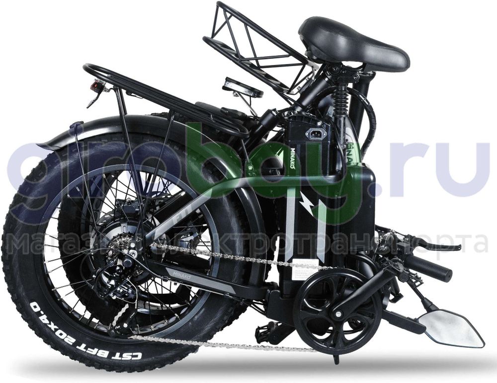 Электровелосипед Minako F11 Pro Dual 48V/20Ah (полный привод) 2025 года - Черный обод фото №9