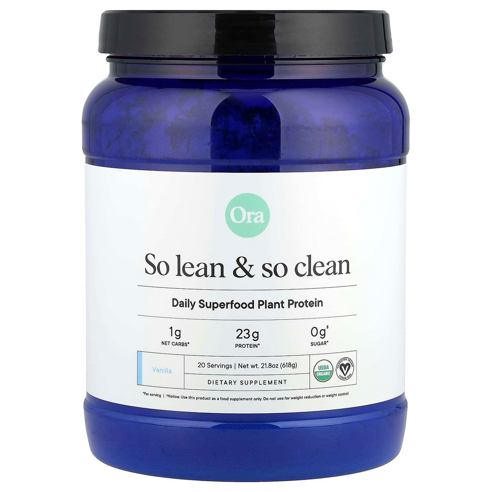 Ora, So Lean & So Clean, органический и растительный суперпродукт, ваниль, 600 г (21,2 унции)