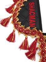 Вымпел тройной SHACMAN (экокожа, черный с красными кисточками)