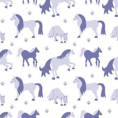 Бесшовный принт c лошадьми