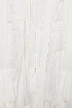 ZARA РУБАШКА С ВОЛАНАМИ ZW COLLECTION, БЕЛЫЙ